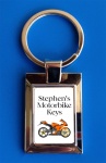 Personalised Orange Motorbike Keyring